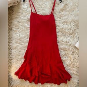 Red mini dress